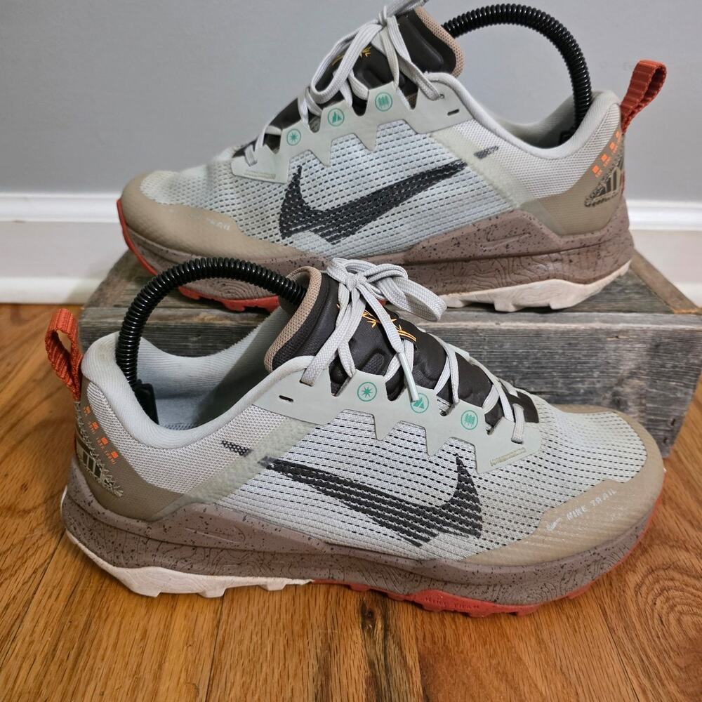 Nike Pegasus Trail 4 Grey Khaki Terra Orange Men's Size 7